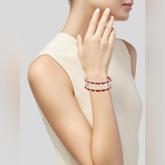 Chanel metal and lambskin leather statement Bangle 